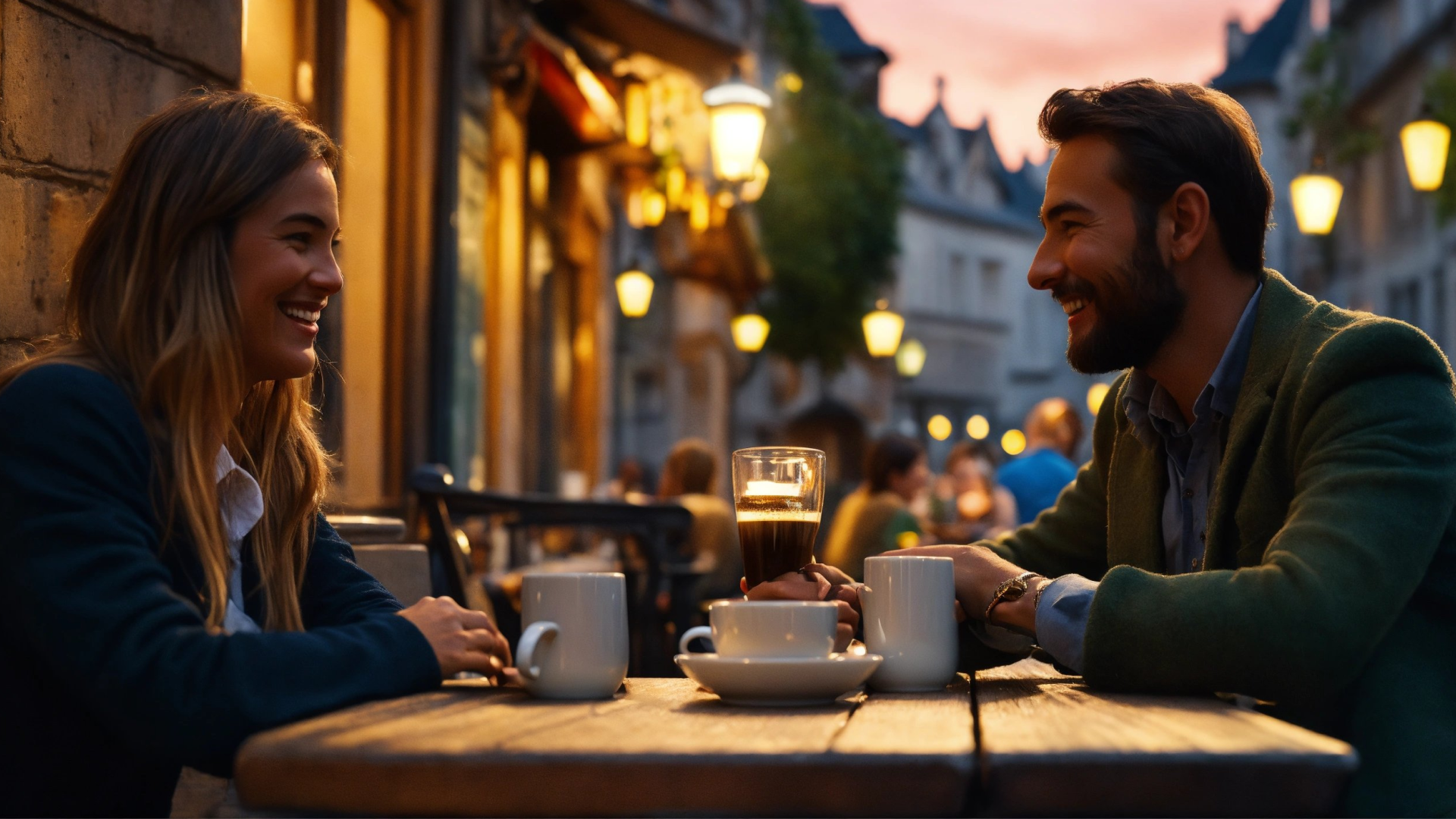 Man and woman on a date